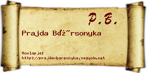 Prajda Bársonyka névjegykártya